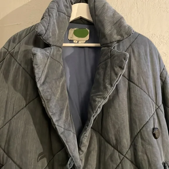 ANTHROPOLOGIE PUFFER QUILTED BLUE JACKET - Picture 4 of 9